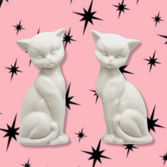 Atomic MCM Siamese Cat Pair Anthropomorphic Vtg Made In Japan Enesco Napco Kitch - Picture 1 of 12